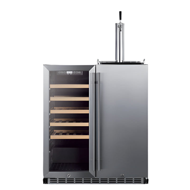 SUMMIT 30" 24 Bottle Wine Fridge and Kegerator Combo