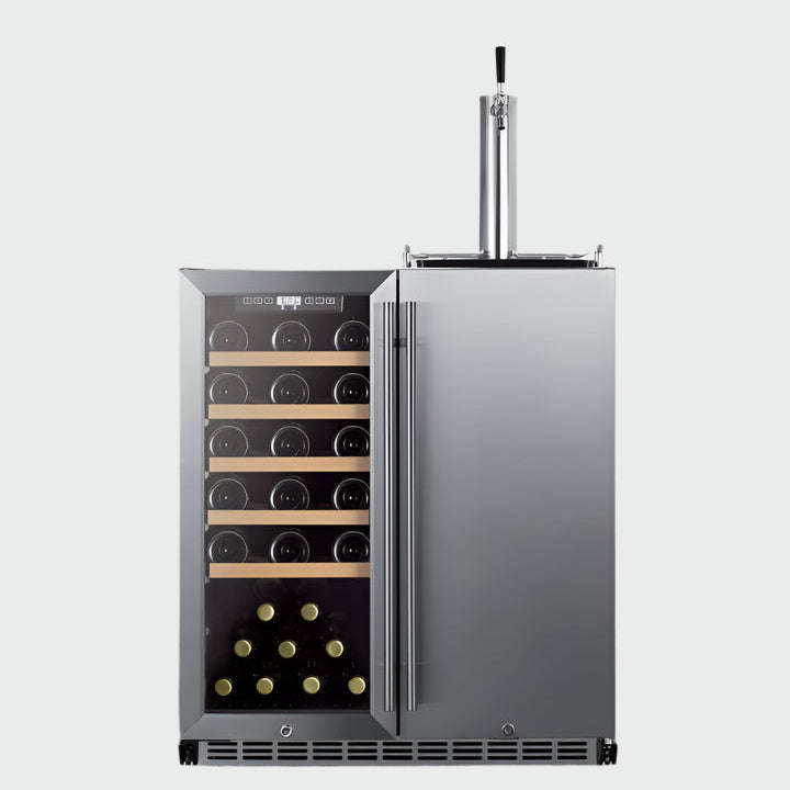 SUMMIT 30" 24 Bottle Wine Fridge and Kegerator Combo