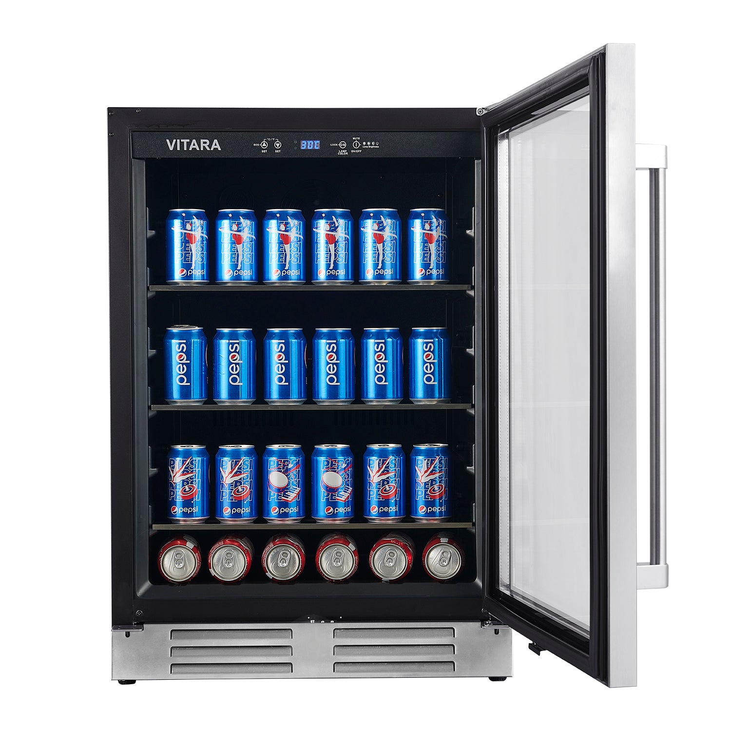 VITARA 24” 108 Can 6 Bottle Wine and Beverage Fridge Beverage Cooler