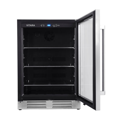 VITARA 24” 108 Can 6 Bottle Wine and Beverage Fridge Beverage Cooler