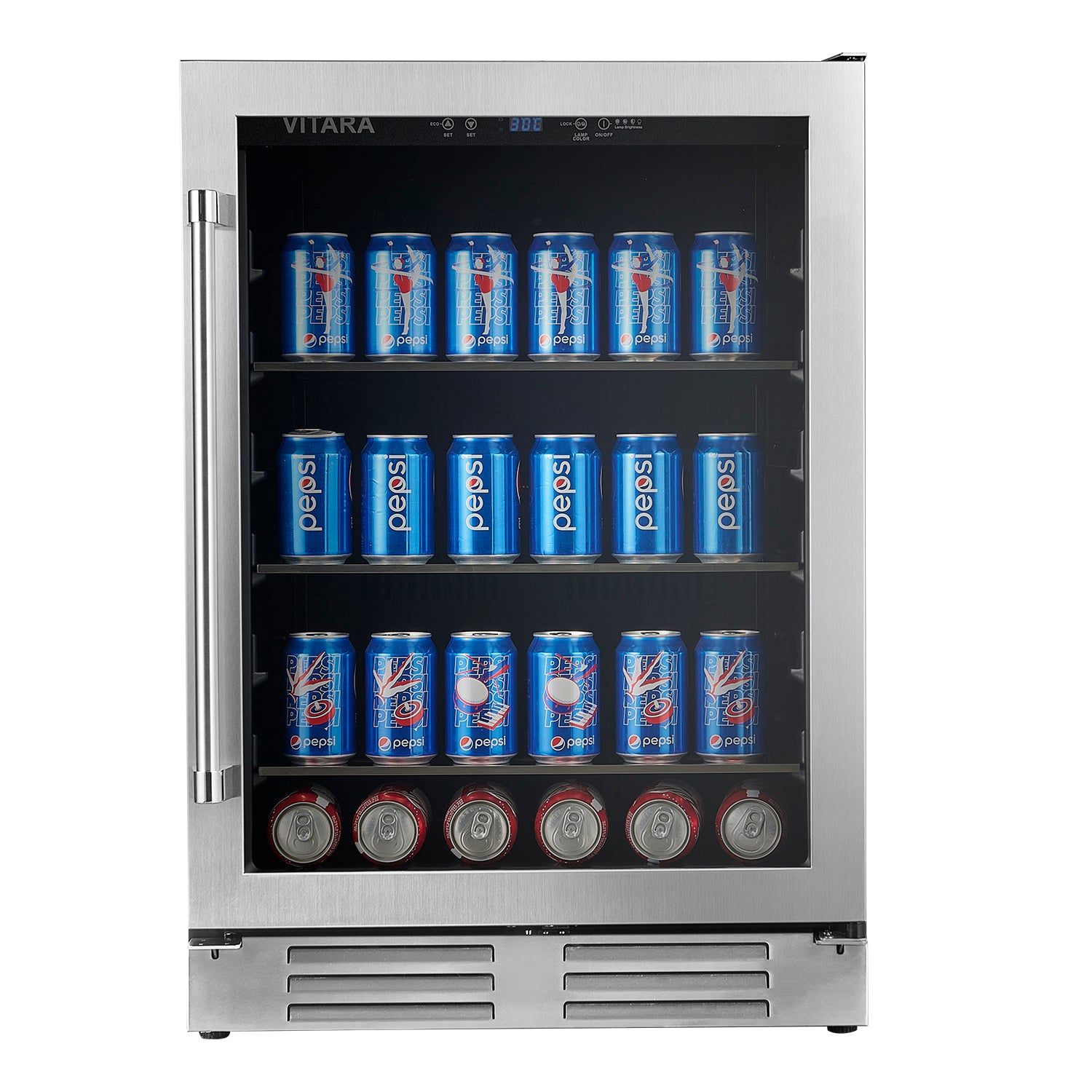 VITARA 24” 108 Can 6 Bottle Wine and Beverage Fridge Beverage Cooler