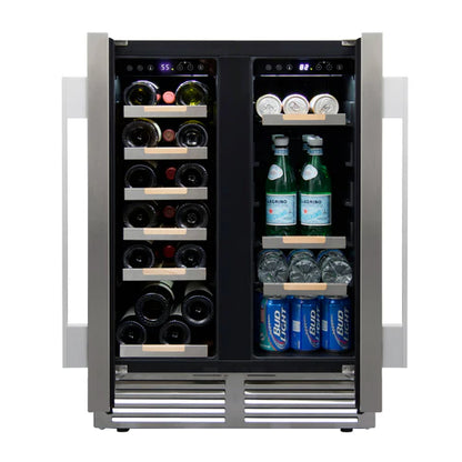 AVANTI 24" ELITE Series 56 Can 19 Bottle French Door Wine and Beverage Fridge